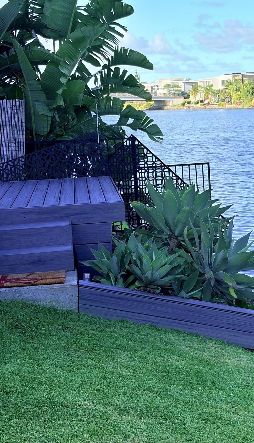 Maintained waterfront reserve garden in Maroochydore