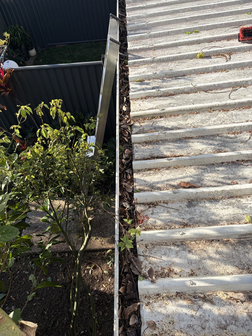 Cleared gutter and clean roofline at a Meridan Plains home ahead of storm season